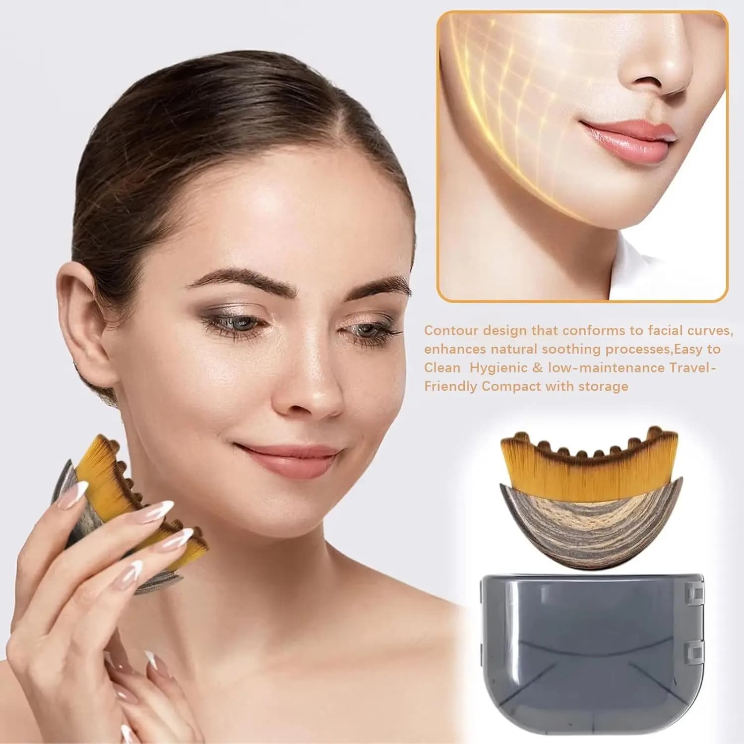 Lymphatic contour face brush for chin and jawline — image 3