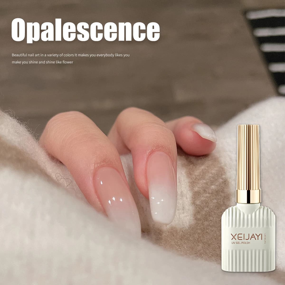 Milky white gel nail polish bottle 15ml — image 2