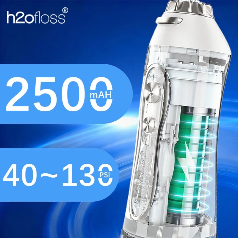 cordless water flosser with reservoir and tips — image 2