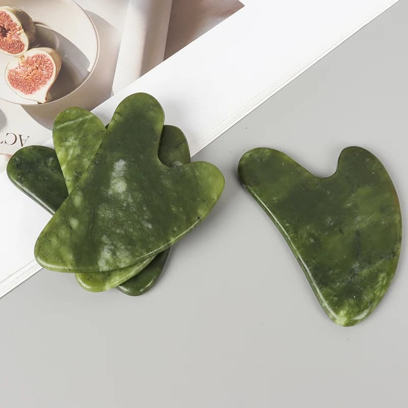 heart-shaped jade gua sha neck massager — image 5