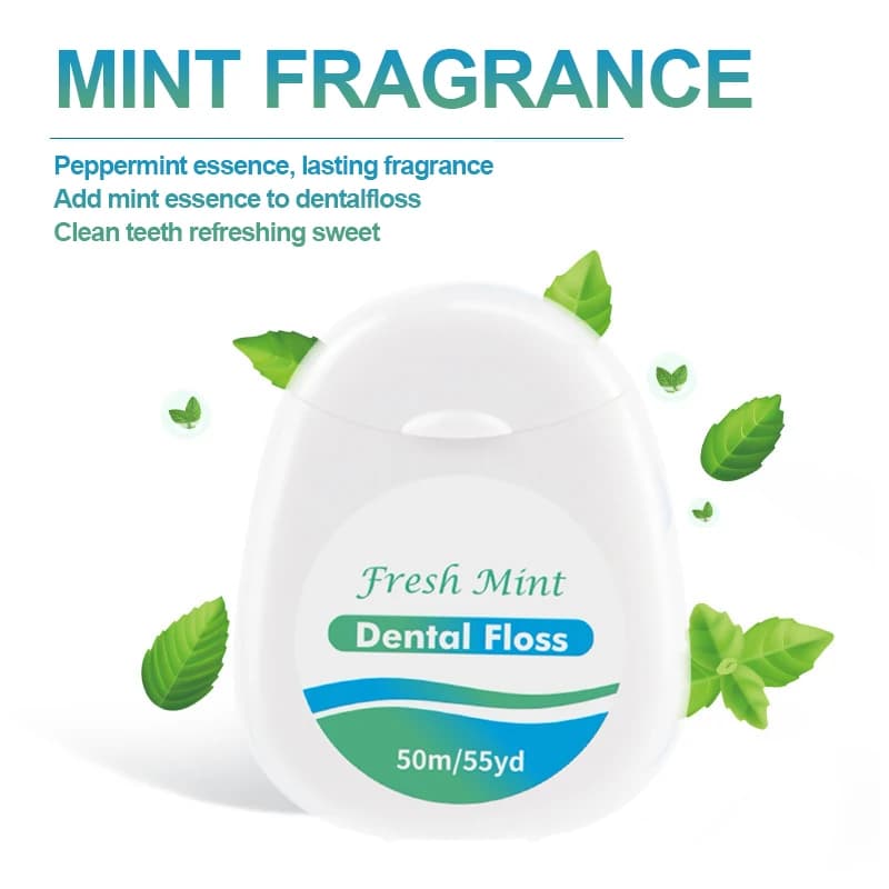 white box of mint dental floss roll — image 3