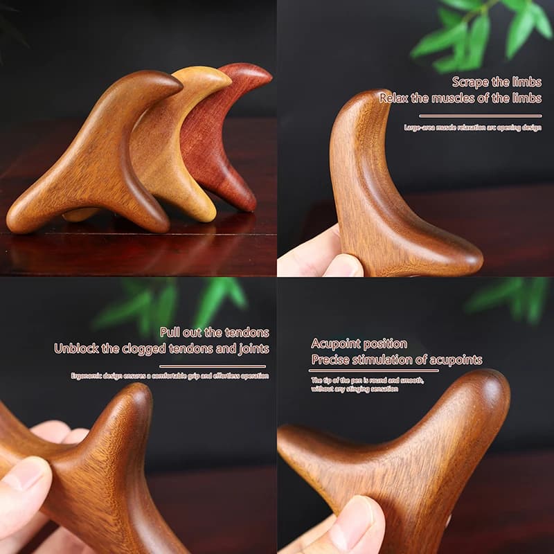 Sandalwood Gua Sha massage tool for neck, back and feet — image 4
