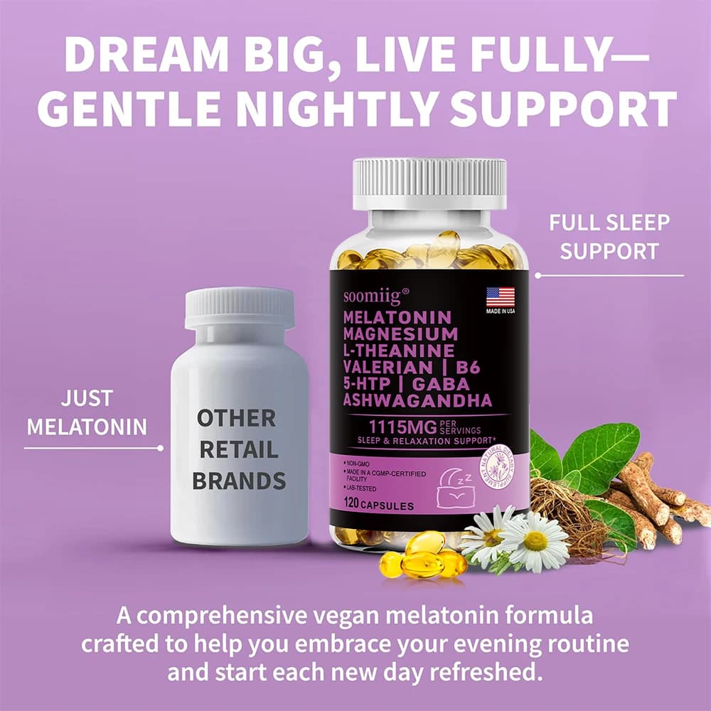 bottle of melatonin 5 mg vegan capsules — image 3