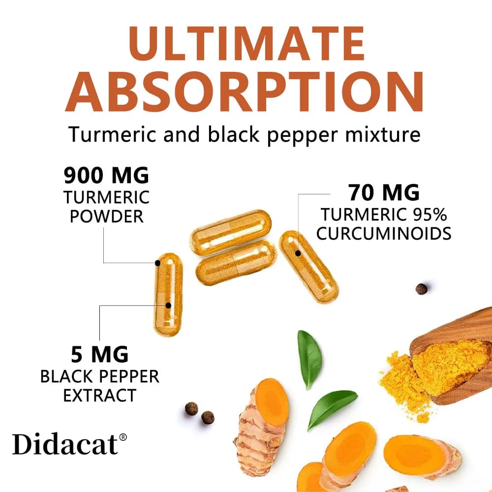 Turmeric curcumin capsules with ginger and black pepper — image 3
