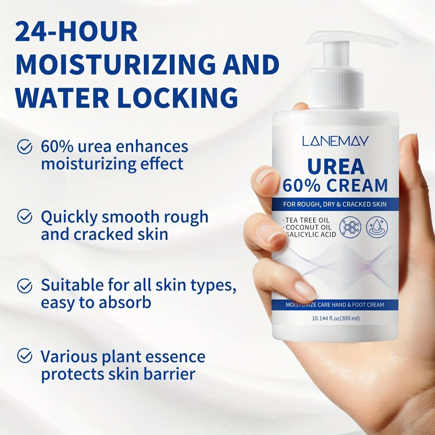 Urea 60% hand and foot cream tube with tea tree oil — image 1