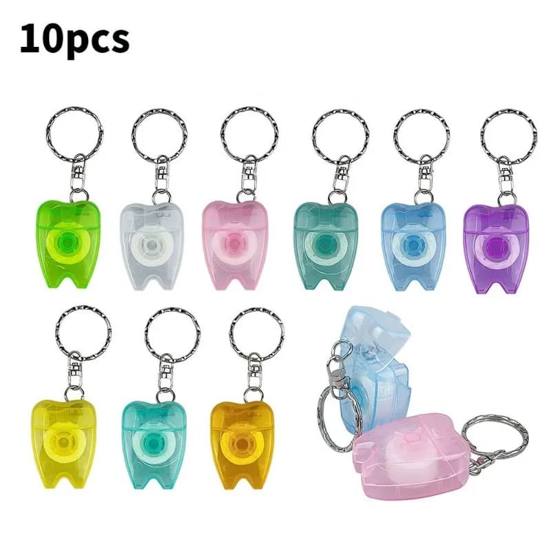 keychain dental floss picks set of 10 — image 1