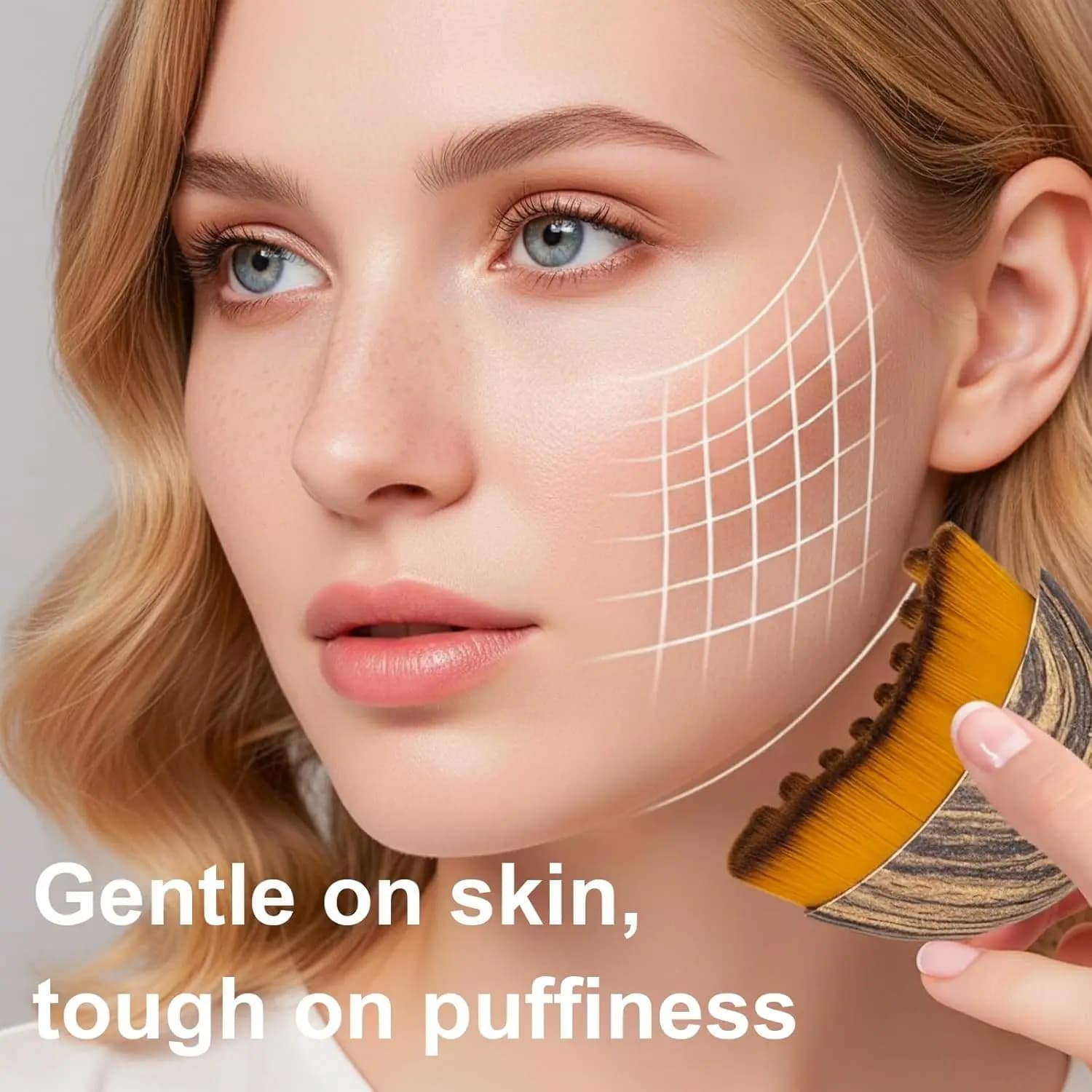 Stainless steel Gua Sha tool with lymphatic drainage face brush — image 4