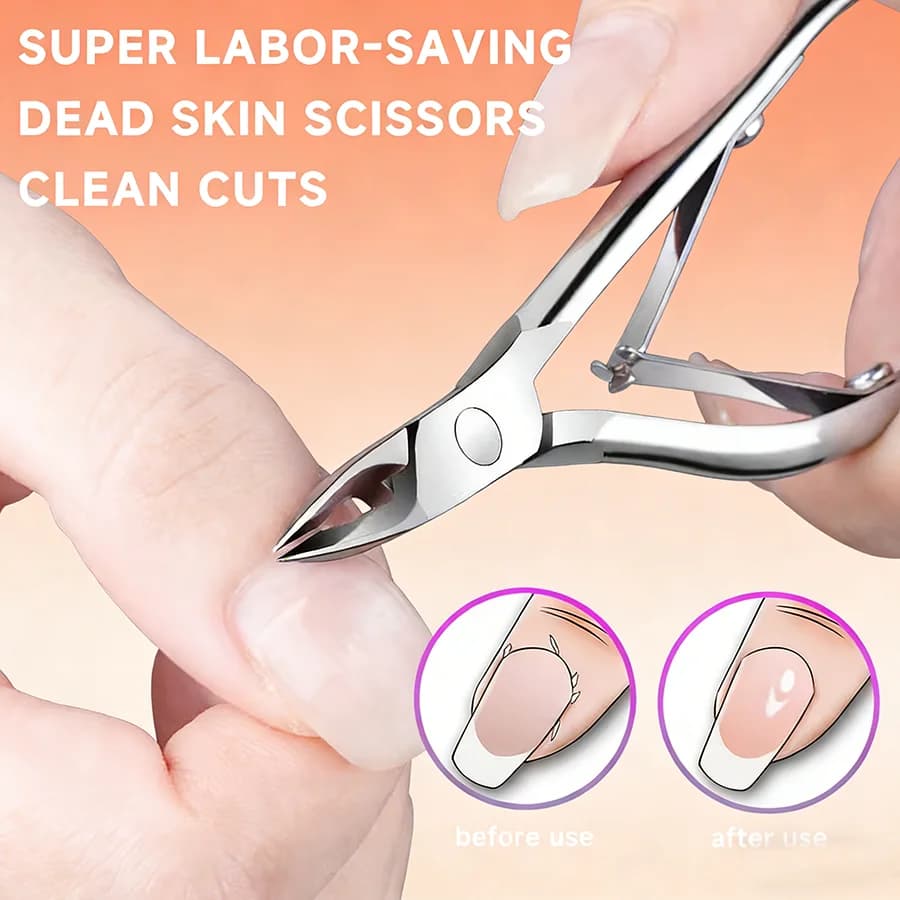 stainless steel cuticle trimmer set with 5 mm jaws — image 6