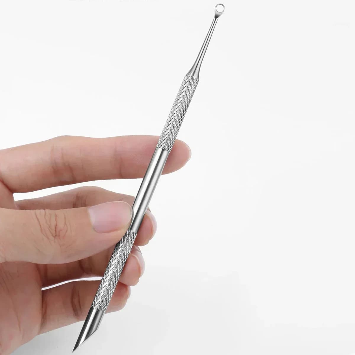 double-ended stainless steel manicure tool with file and cuticle pusher — image 5