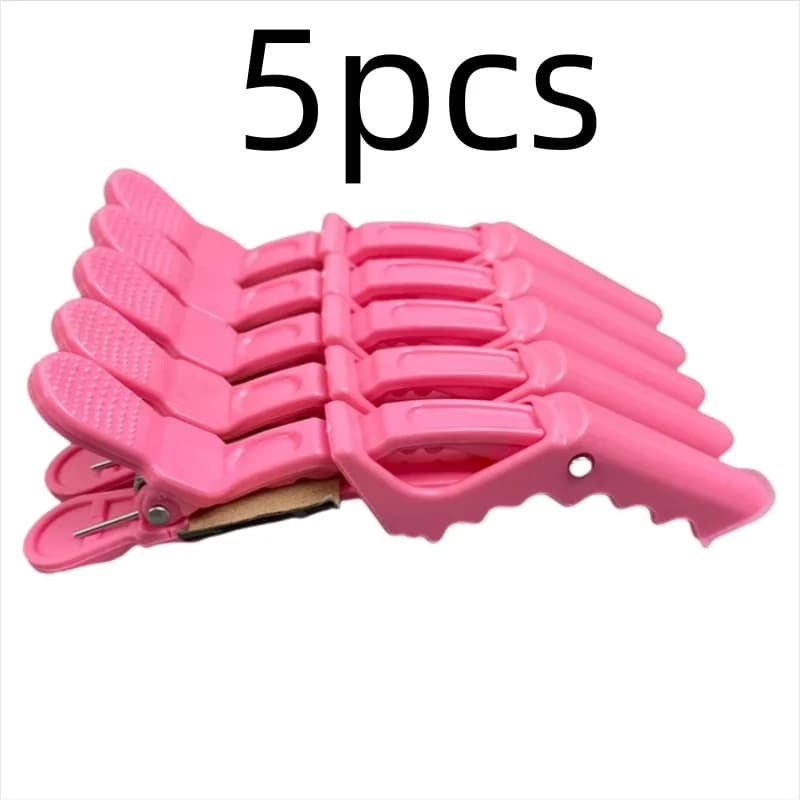 plastic non‑slip alligator hair clips in black and pink — image 7