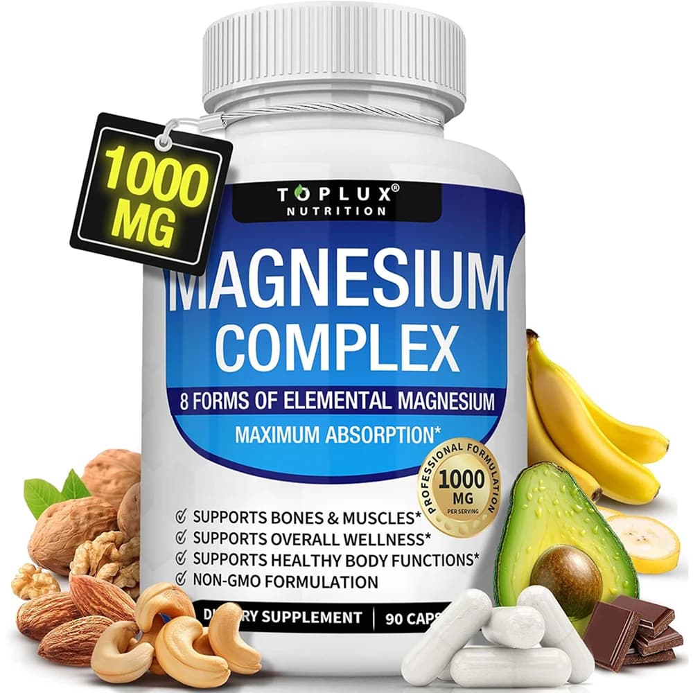 bottles of magnesium complex supplement with label — image 1