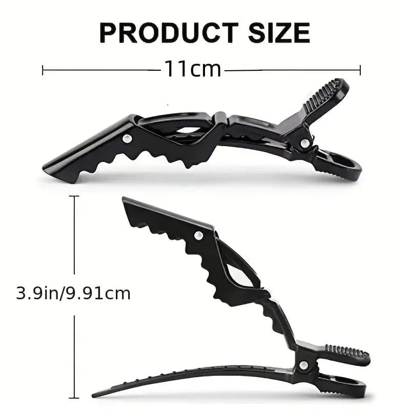 plastic non‑slip alligator hair clips in black and pink — image 3