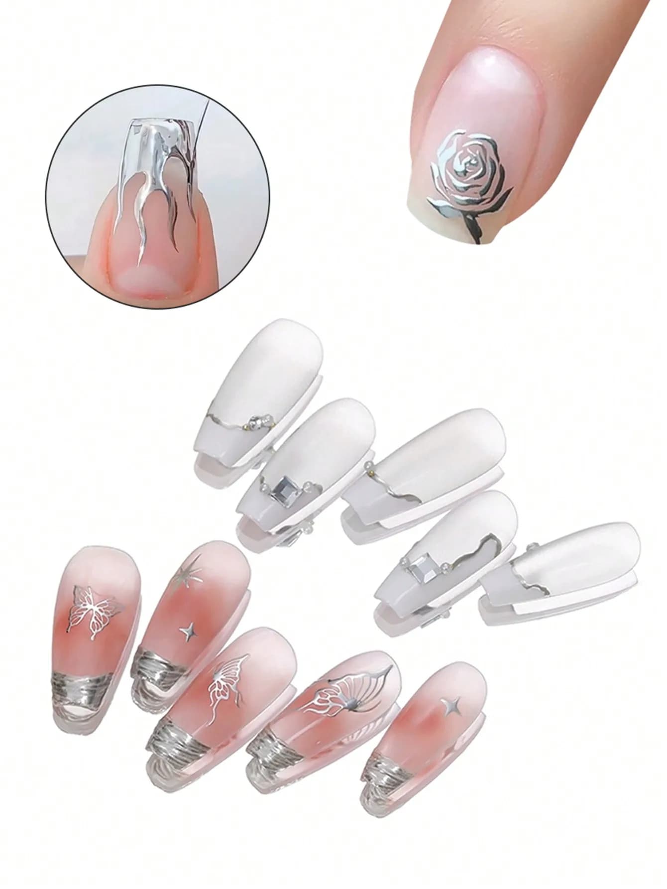 silver mirror gel nail polish bottle 15ml — image 4