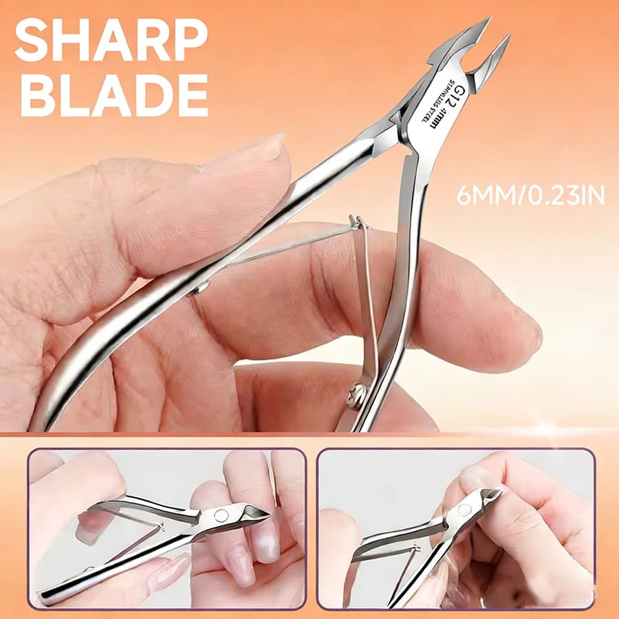 stainless steel cuticle trimmer set with 5 mm jaws — image 5