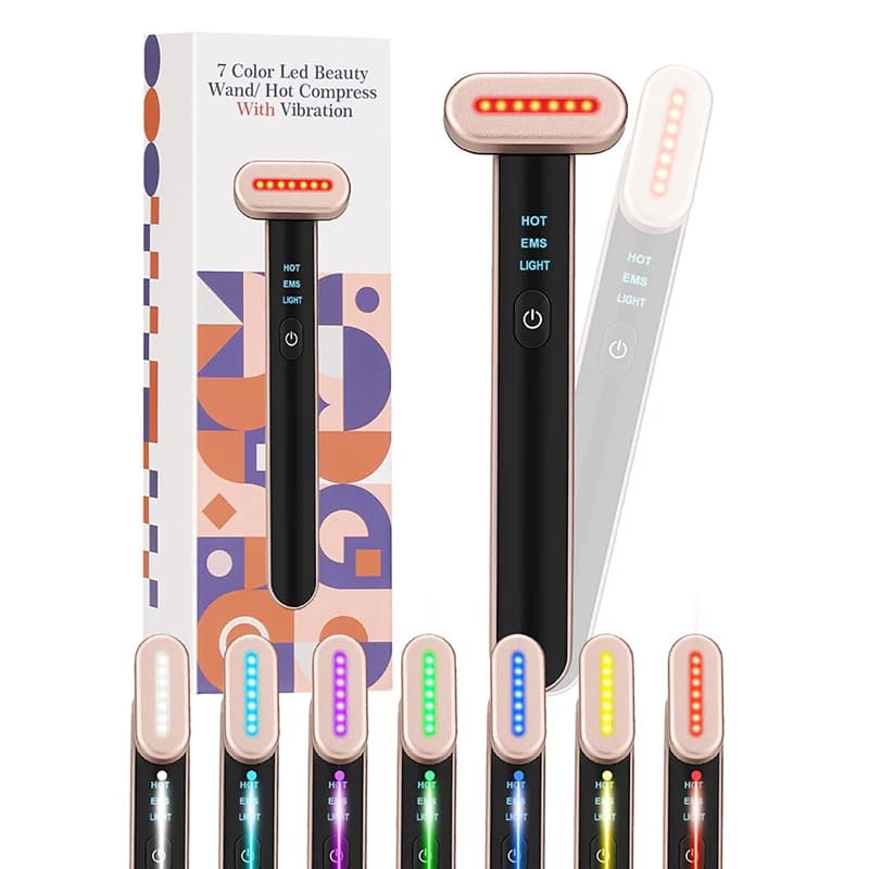 7‑Color Light Therapy Wand with Hot Compress