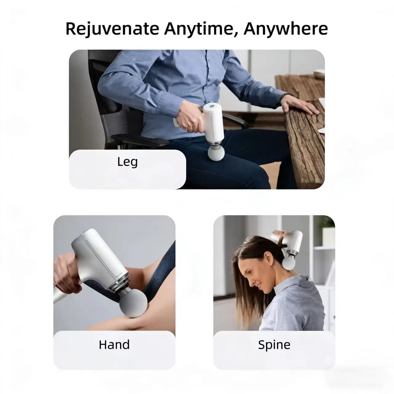 portable massage gun with interchangeable heads and LED display — image 6