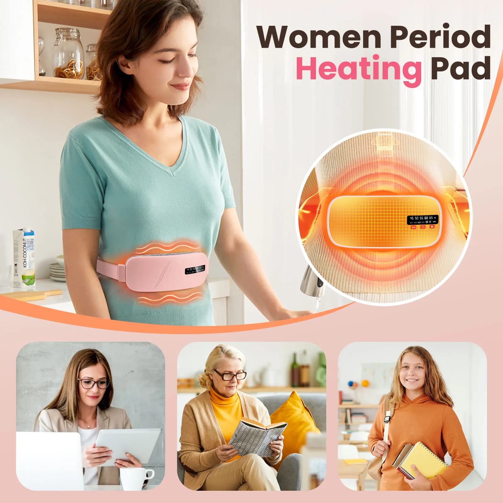 Rechargeable menstrual heating pad belt — image 4