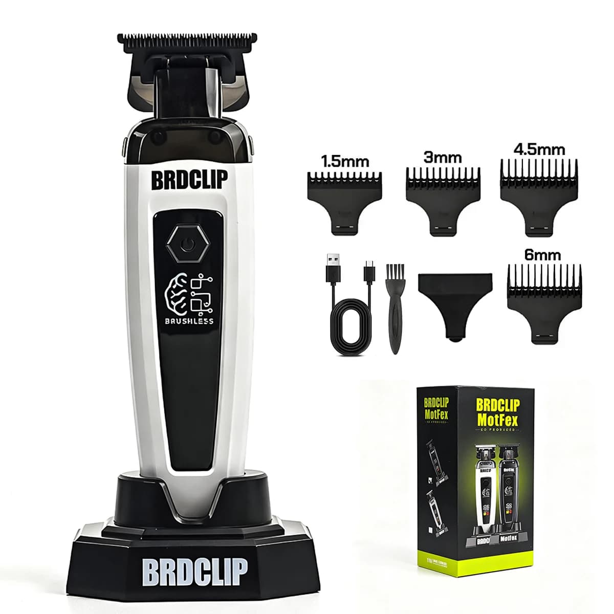 green professional hair trimmer with charging stand — image 7