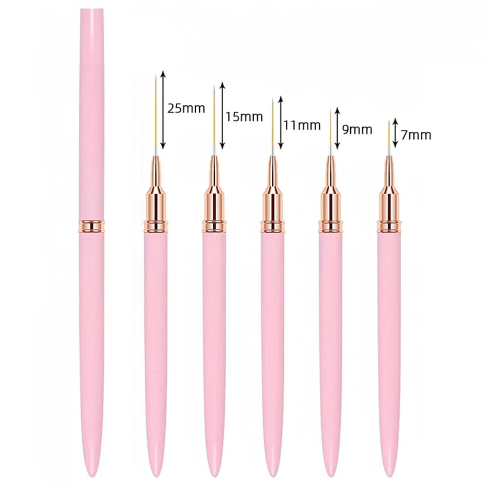 Nail Brush Pen 5pcs/set Nail Art Liner Brushes Set Elongated — image 5