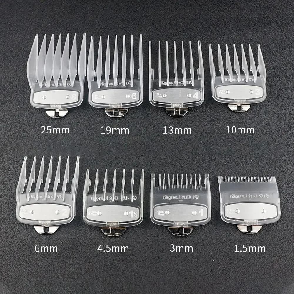 Set of eight hair clipper guide combs for Wahl trimmer — image 8