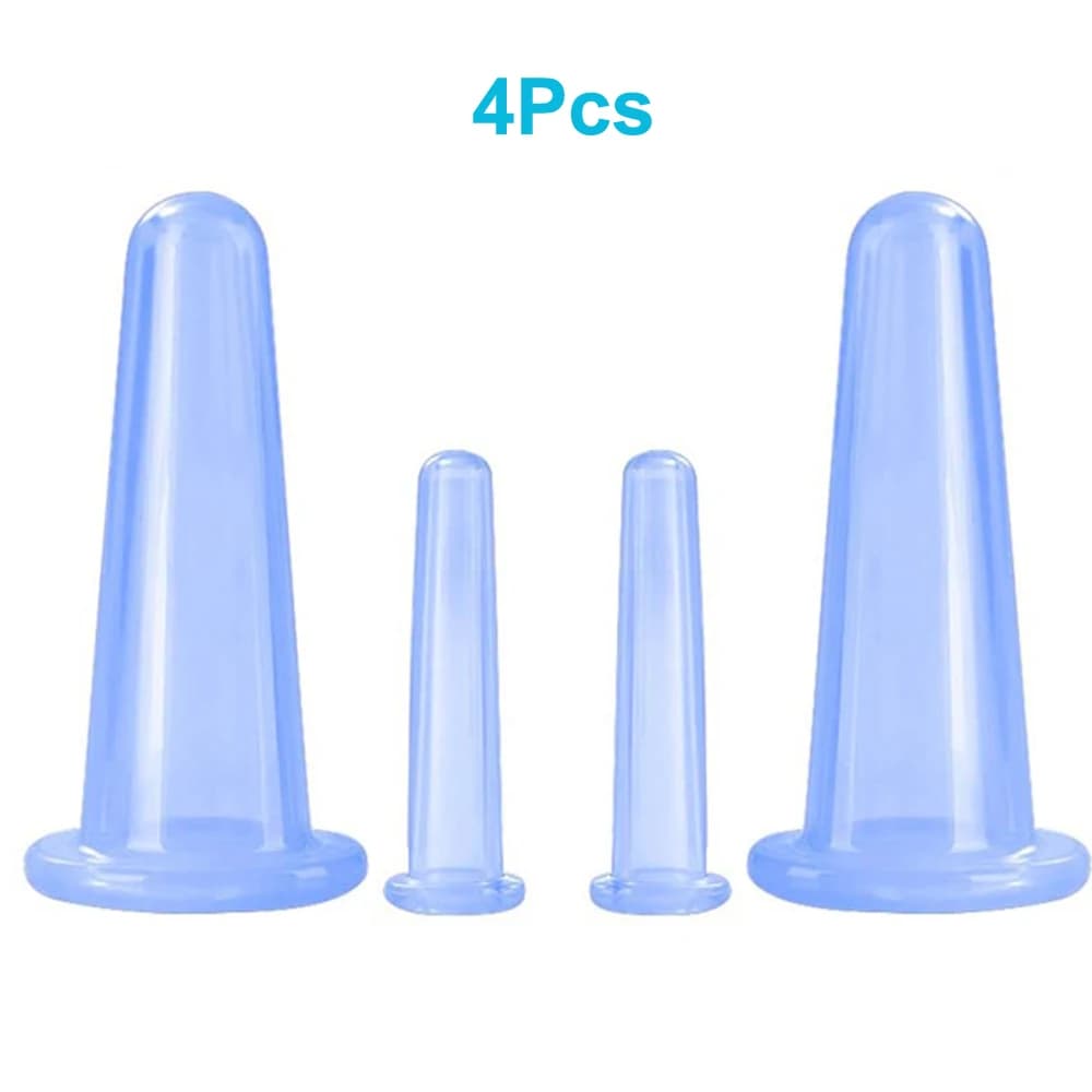 set of four natural silicone cupping massage cups — image 8