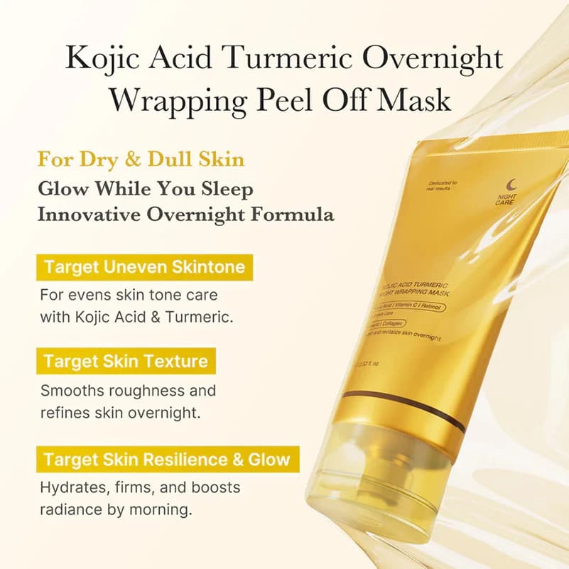 Kojic acid and turmeric night wrapping facial mask in a 75 ml tube — image 5