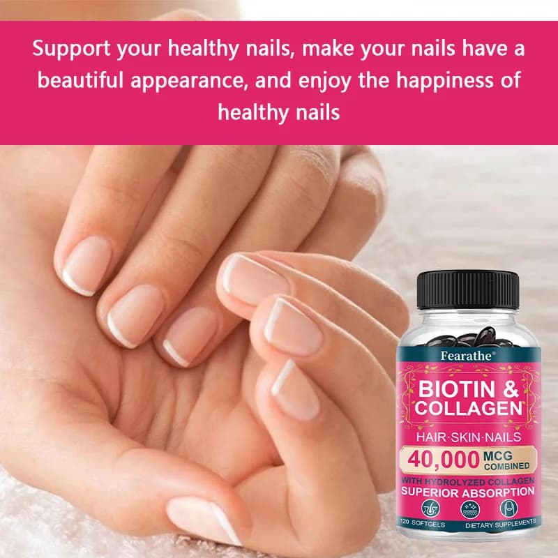 bottle of biotin collagen supplement for hair, skin and nails — image 4