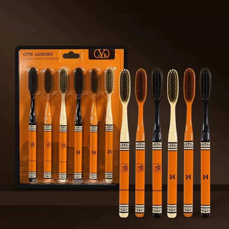 orange light luxury toothbrush with soft bristles — image 7