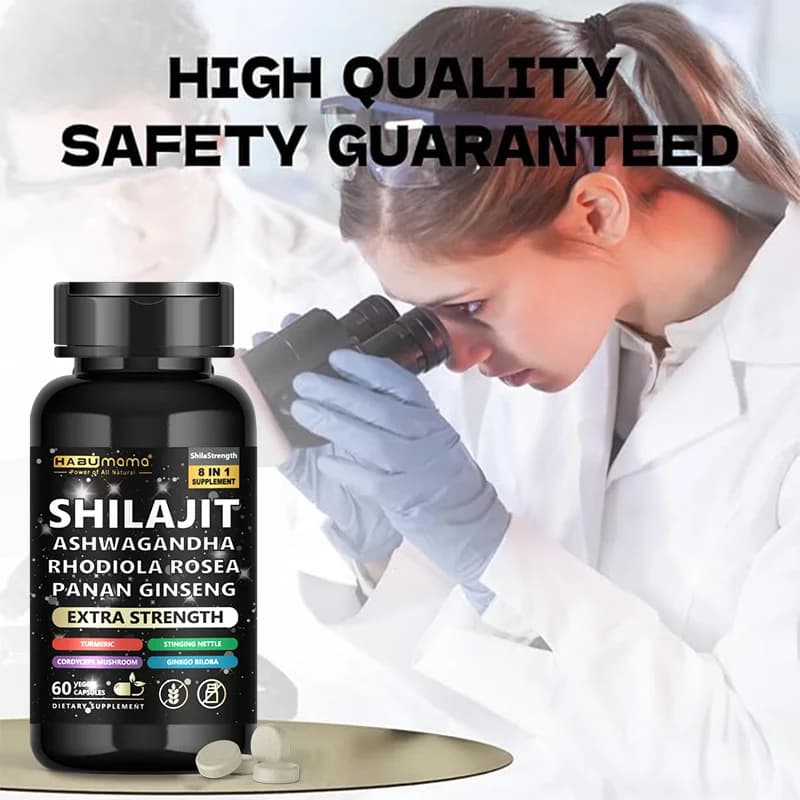 bottle of shilajit ashwagandha ginseng supplement — image 4
