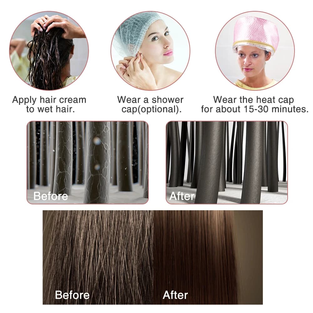 Thermal hair treatment cap with built‑in steamer — image 3