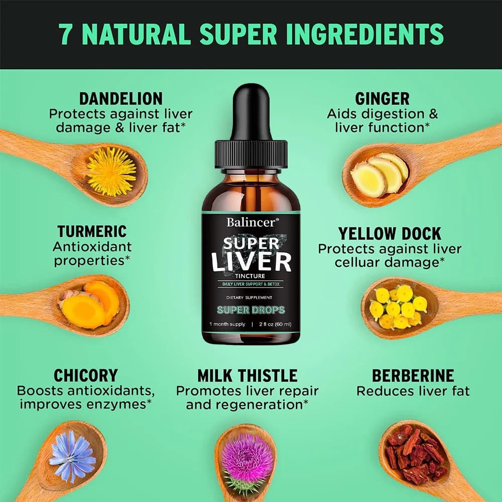 bottle of liver support liquid drops with milk thistle — image 3