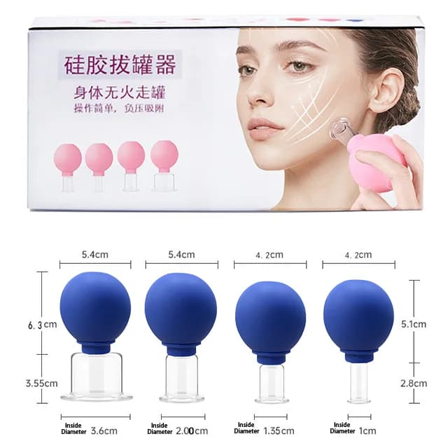 silicone facial cupping set with eye vacuum cup — image 8