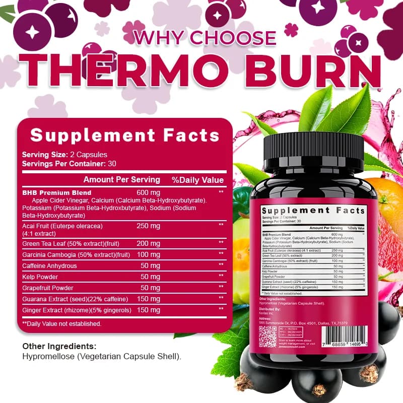 BHB dietary capsules with acai and green tea — image 3