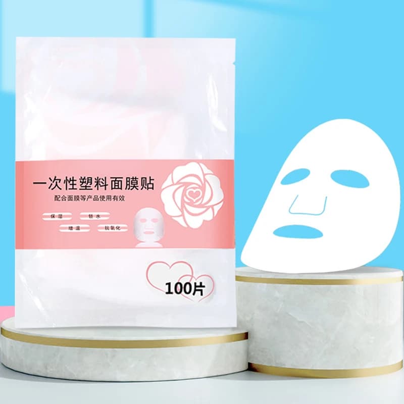 transparent disposable full face plastic film cleanser mask — image 3
