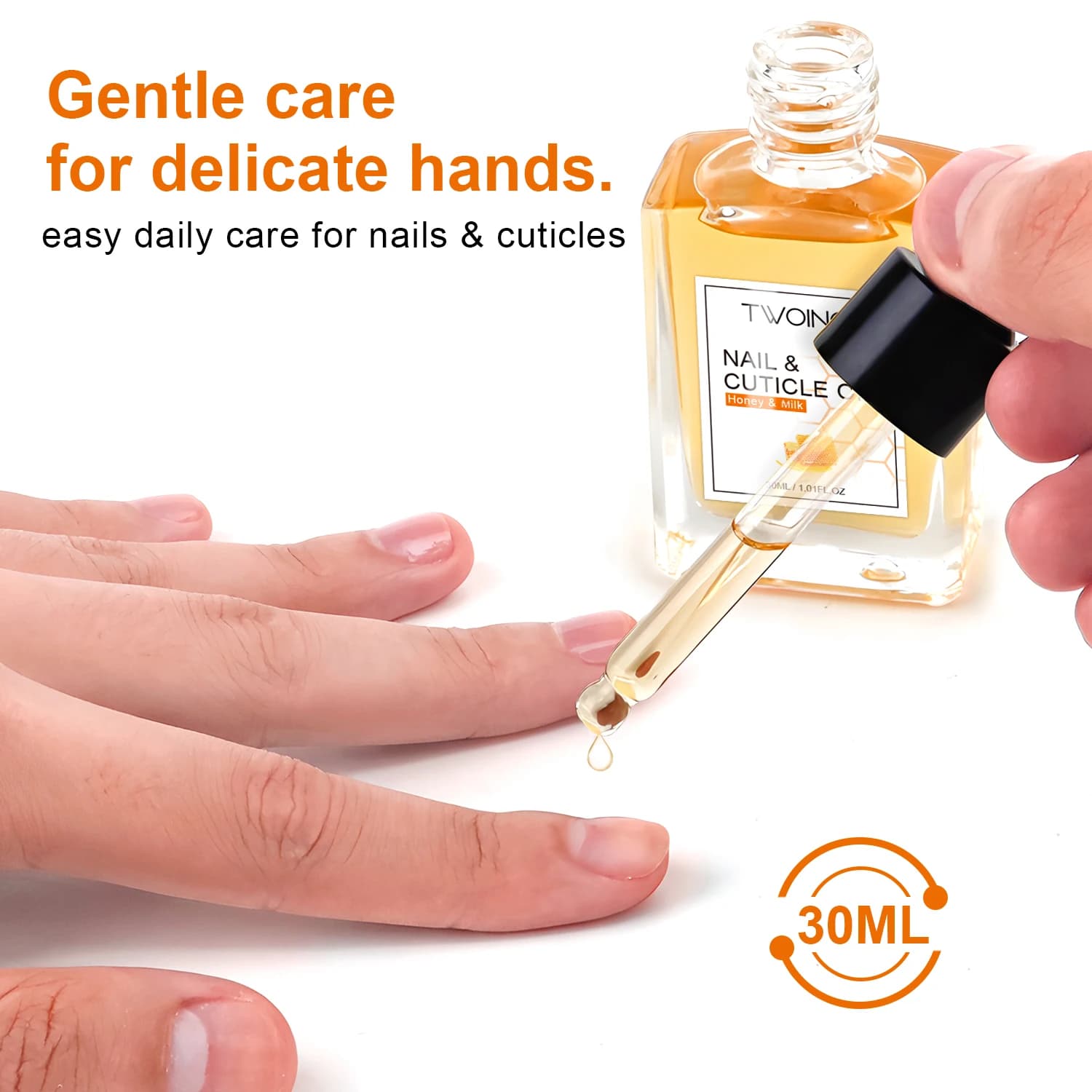Twoing honey milk cuticle oil bottle with dropper — image 5