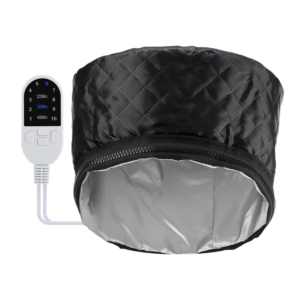 waterproof electric hair steamer cap with control panel — image 3