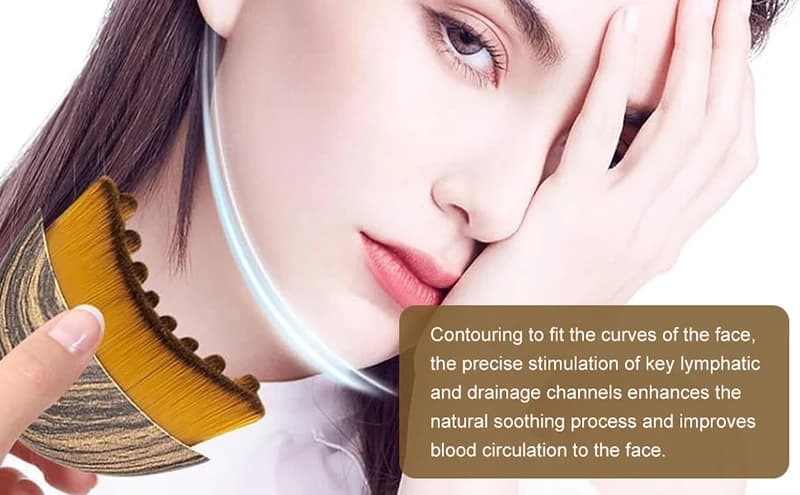 ergonomic lymphatic contour face brush with soft bristles — image 5
