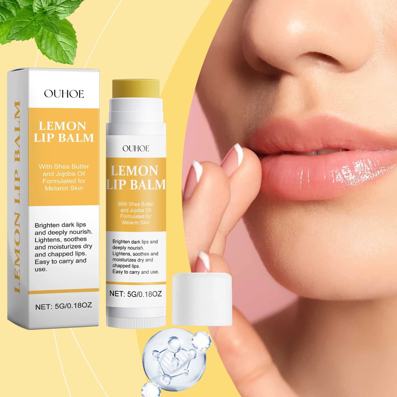 Lemon ginger lip balm with turmeric