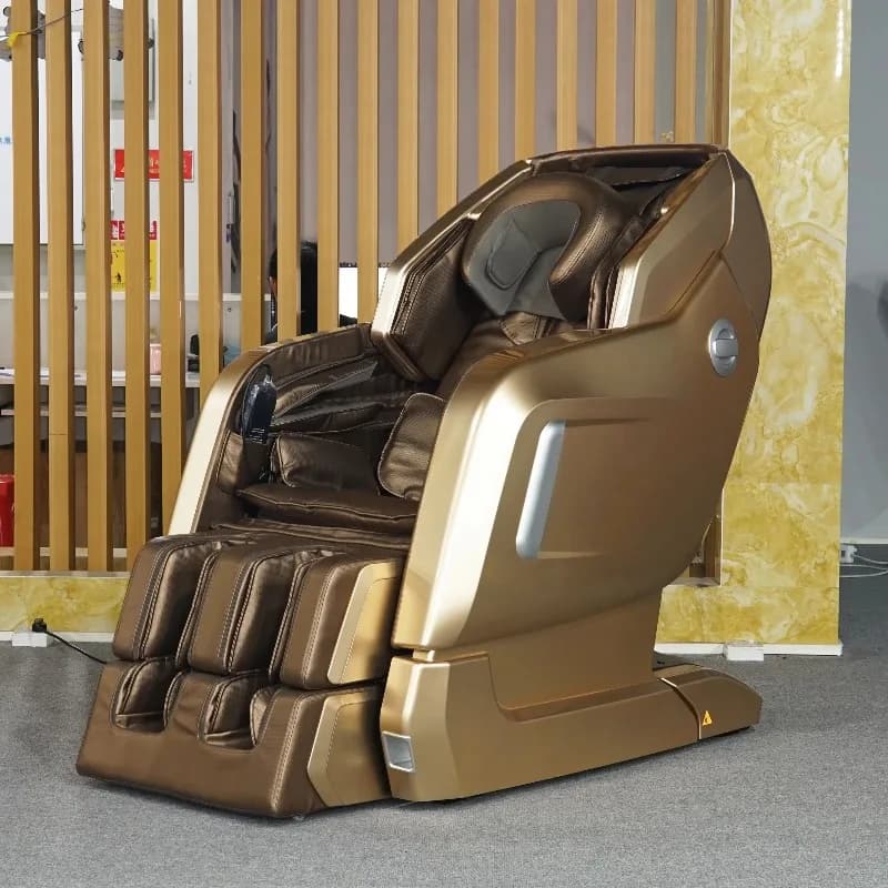Customized White Golden Color Vibrating Foot Spa Massage Chair — image 3