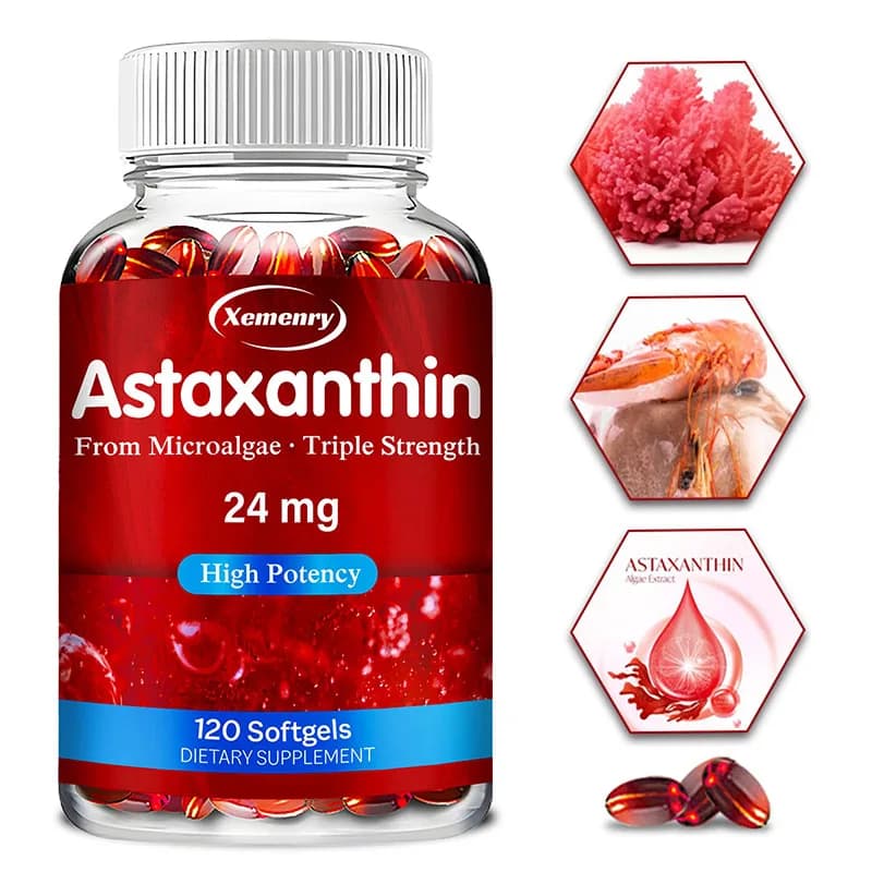 bottle of astaxanthin 24 mg capsules — image 1
