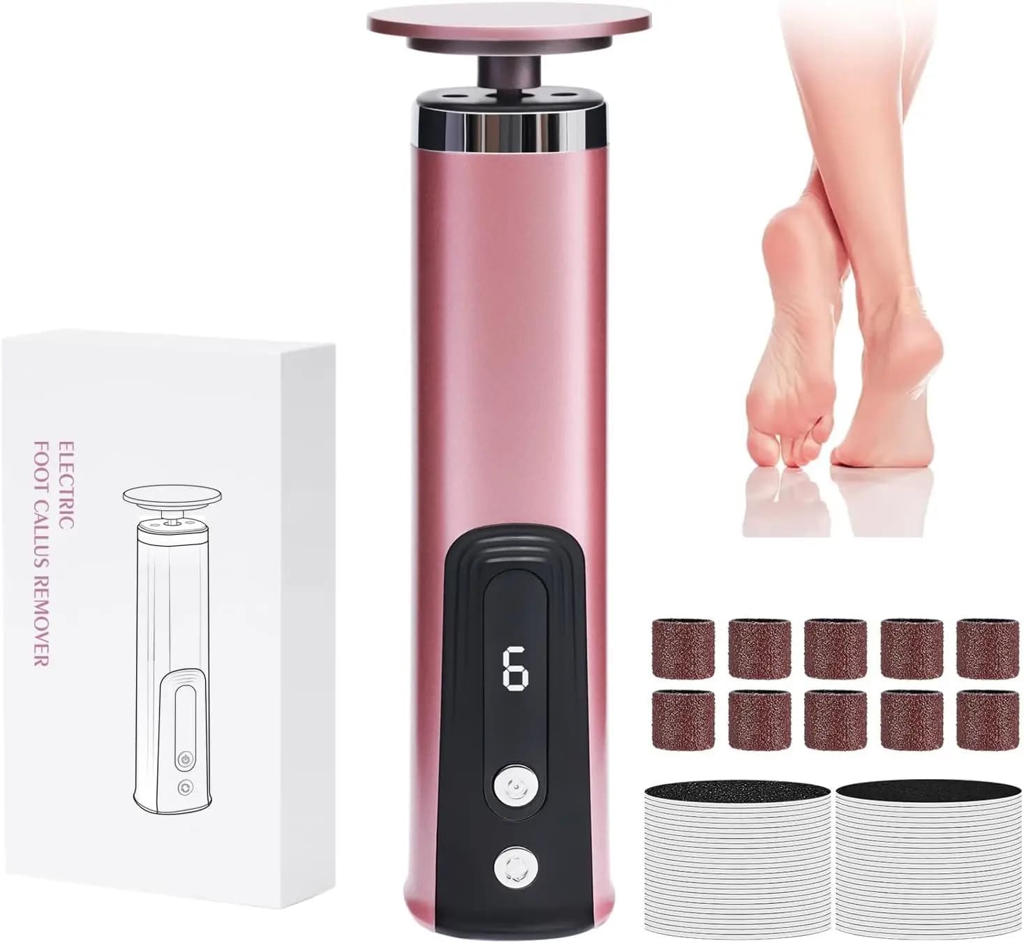 2-in-1 rechargeable foot callus remover and nail file