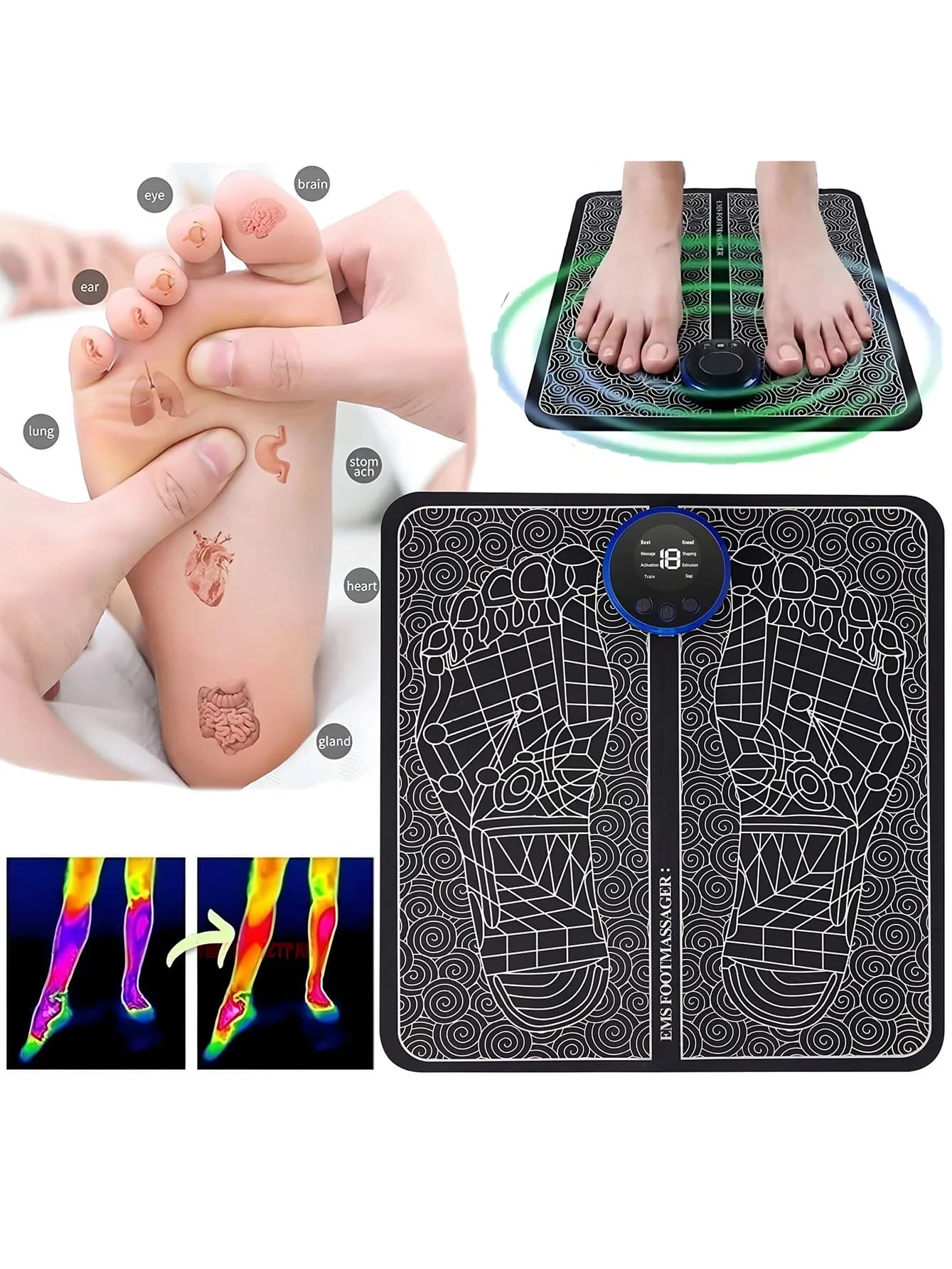 rechargeable EMS foot massager pad — image 3
