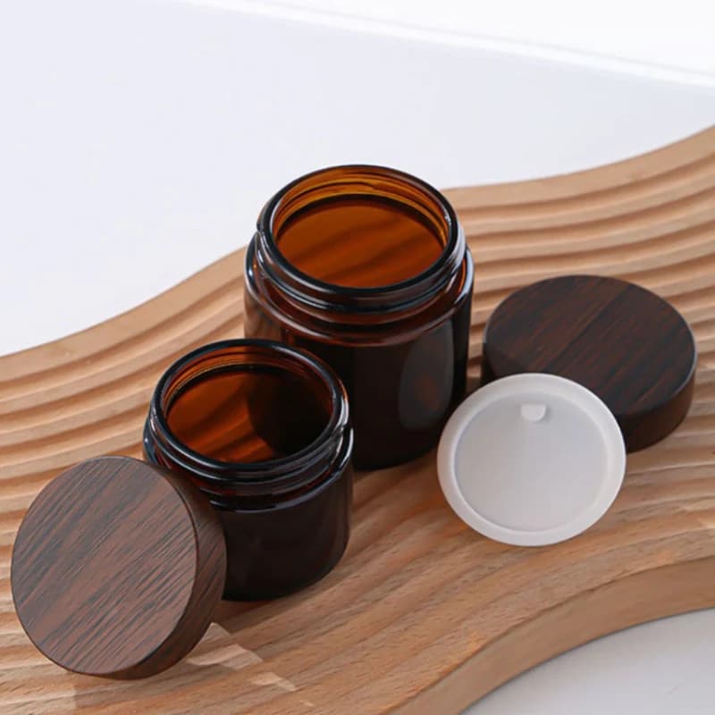 refillable glass bottle for dark tan cream — image 1