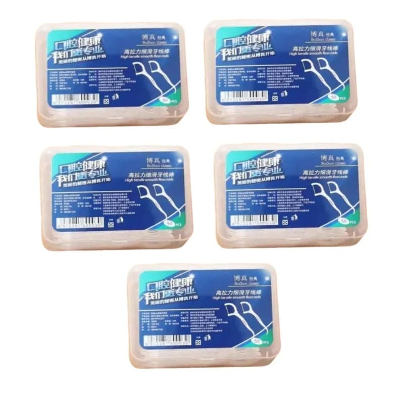 Disposable plastic dental floss toothpick — image 7