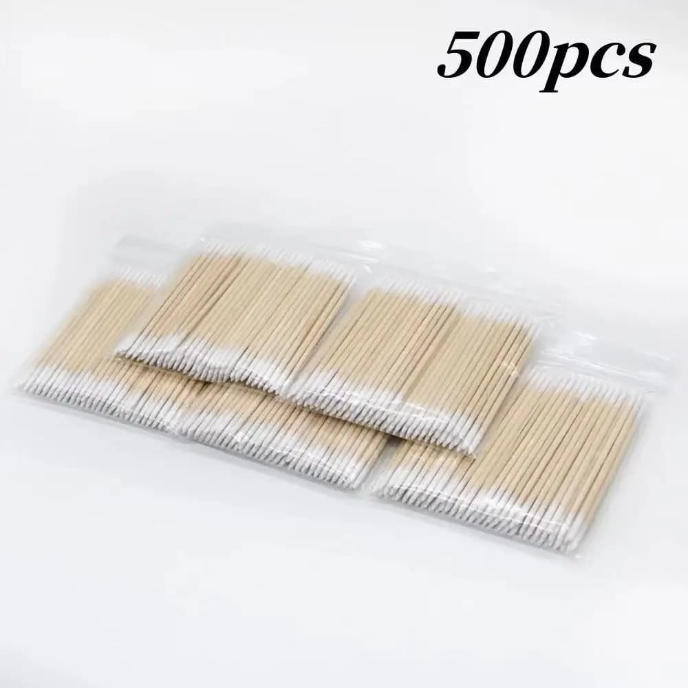 100/300/500 Nails Wooden Tip Cotton Stick Buds Disposable — image 5