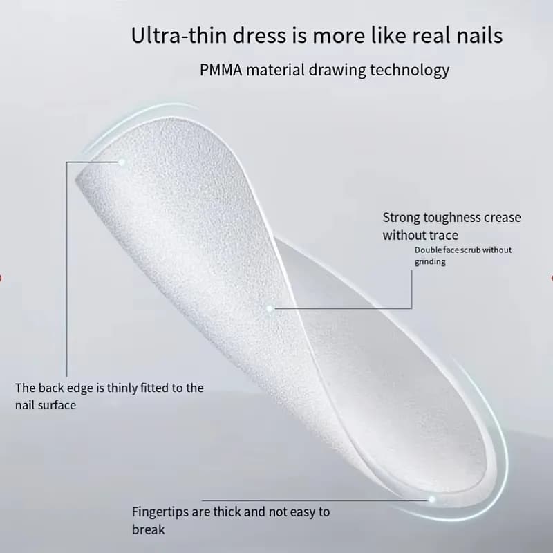 Box of 330 short almond matte gel nail tips — image 2
