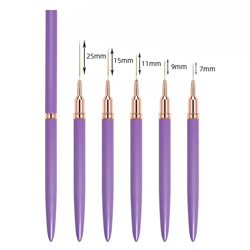 Nail Brush Pen 5pcs/set Nail Art Liner Brushes Set Elongated — image 4