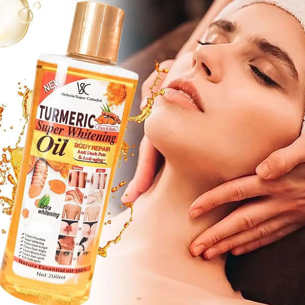 turmeric brightening body oil bottle — image 3