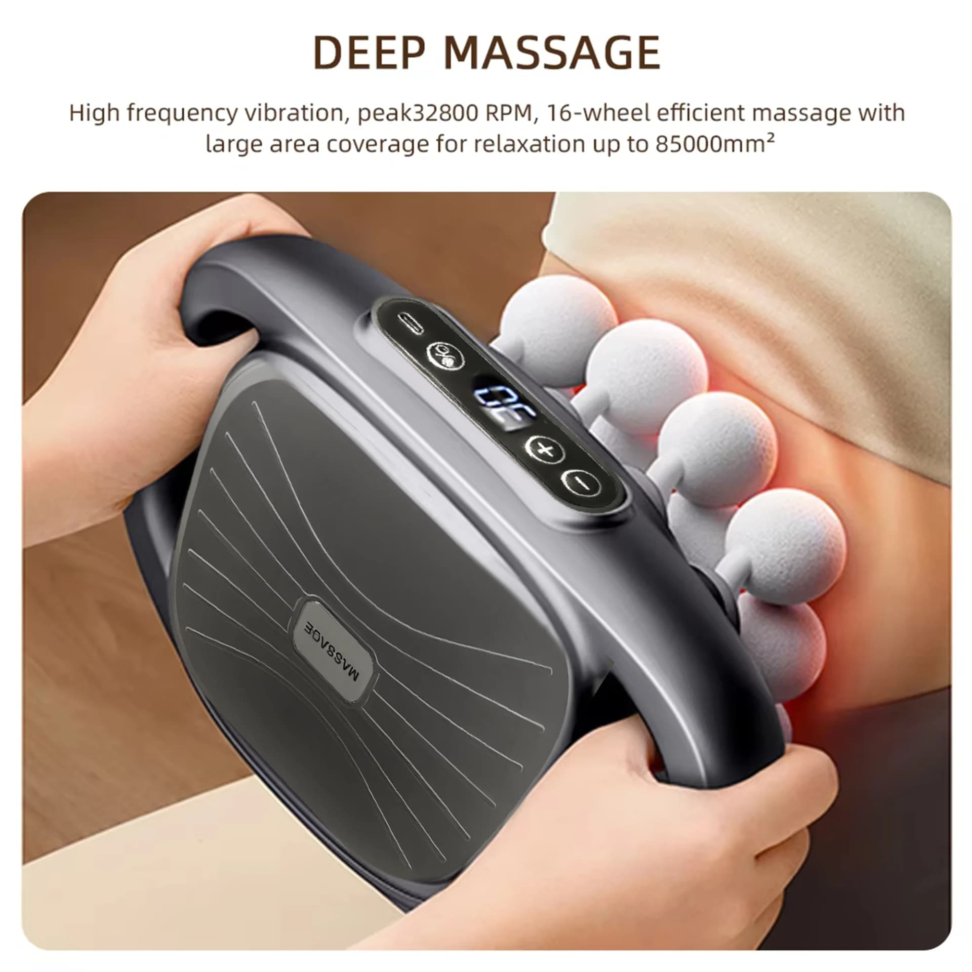 deep tissue massage gun with 16 interchangeable heads — image 4
