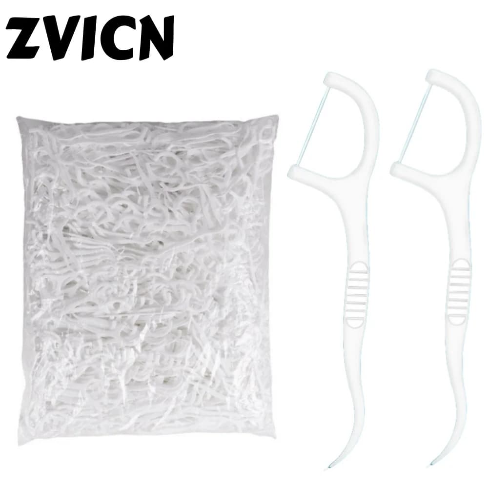 Disposable interdental floss pick toothpick — image 1